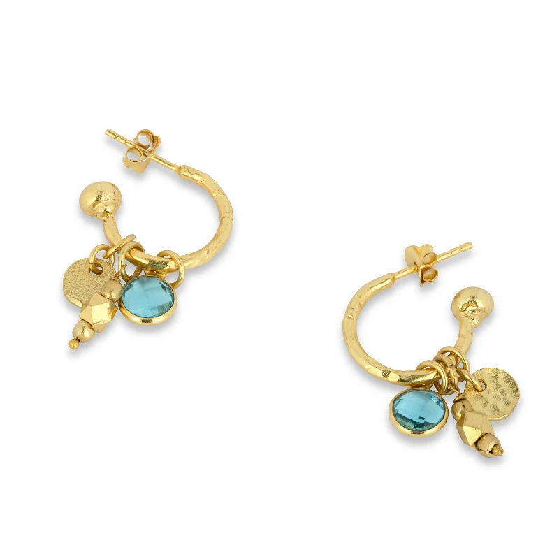 Nori Hoop Earrings Blue Topaz