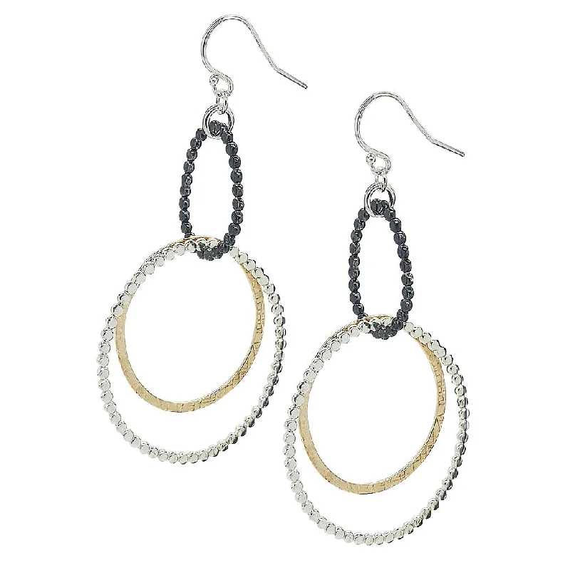 Double Bead Gauze Hoop Earrings (E1253)