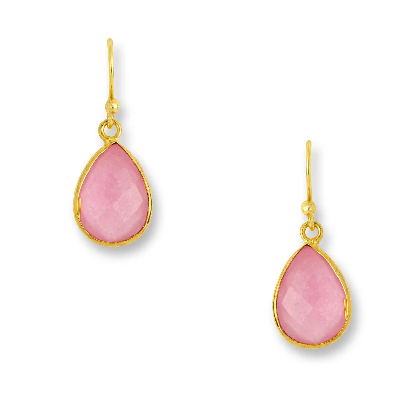 Ava Pink Jade Earrings