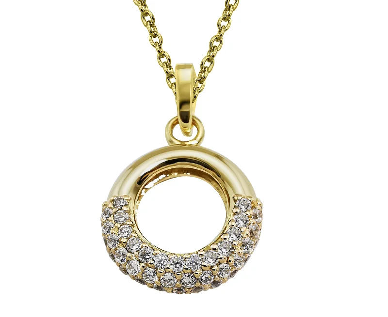 Unique & Co Gold Vermeil Cubic Zirconia Pendant Necklace