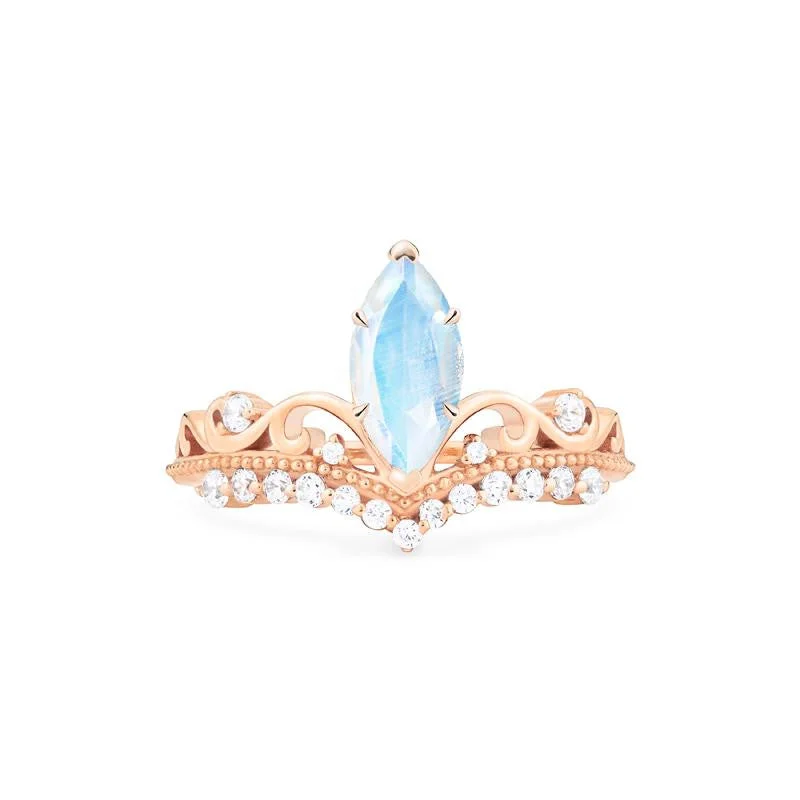 [Windsor] Heirloom Crown Marquise Cut Ring in Moonstone