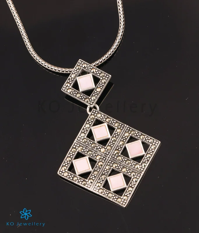 The Foursquare Silver Marcasite Necklace