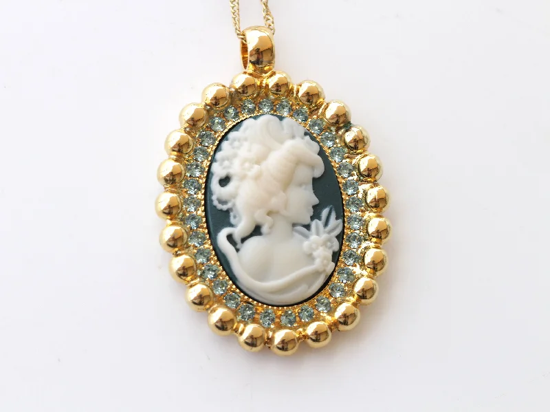 BLUE Cameo Necklace