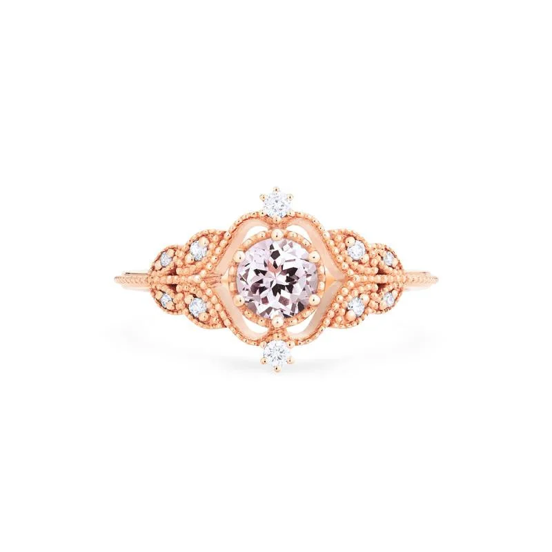 [Adeline] Vintage Rose Ring in Morganite