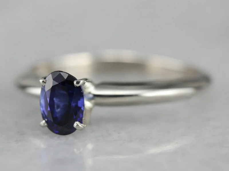 Sapphire Solitaire Engagement Ring