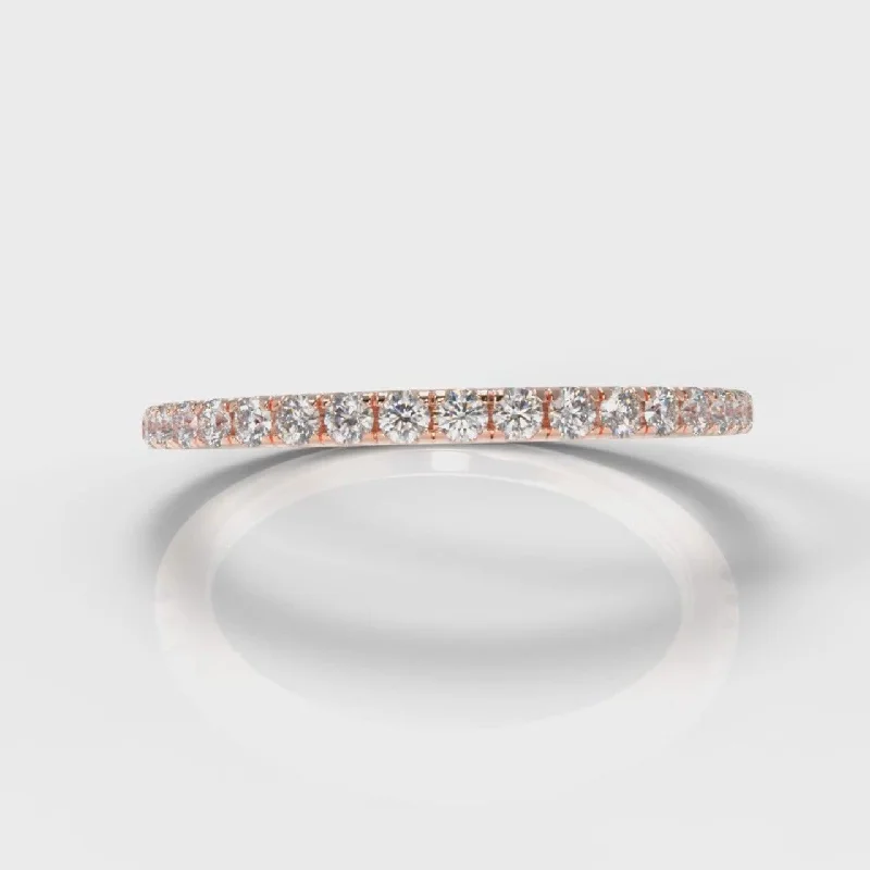 Petite Micropavé Diamond Wedding Ring - Rose Gold