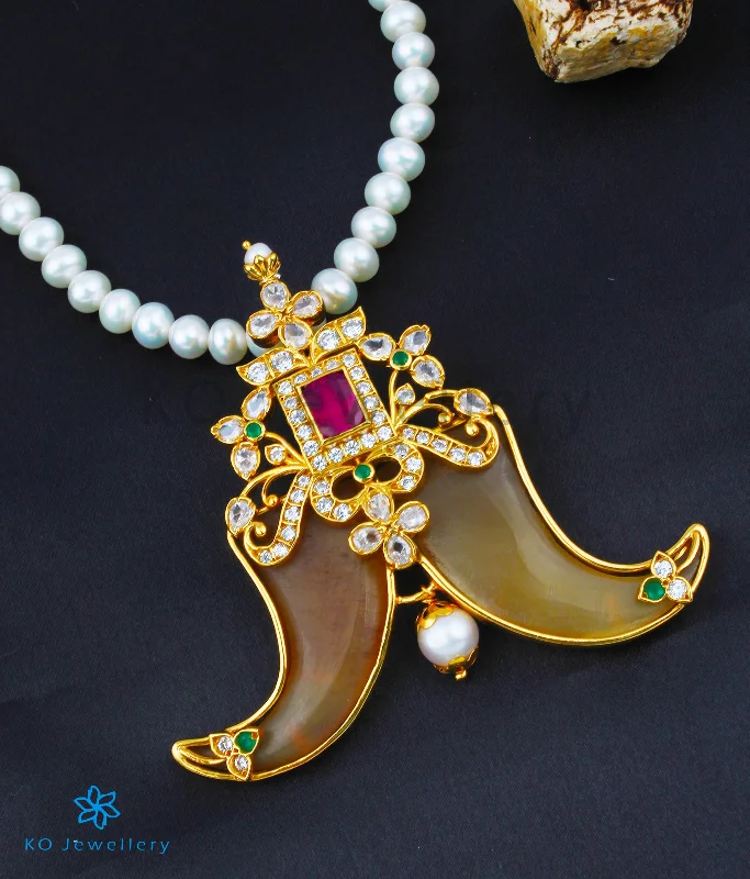 The Dushyant Silver Tiger Claw Pearl Necklace