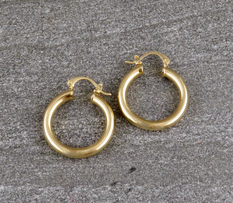 Gold Filled Latched Hoop Earrings - Large