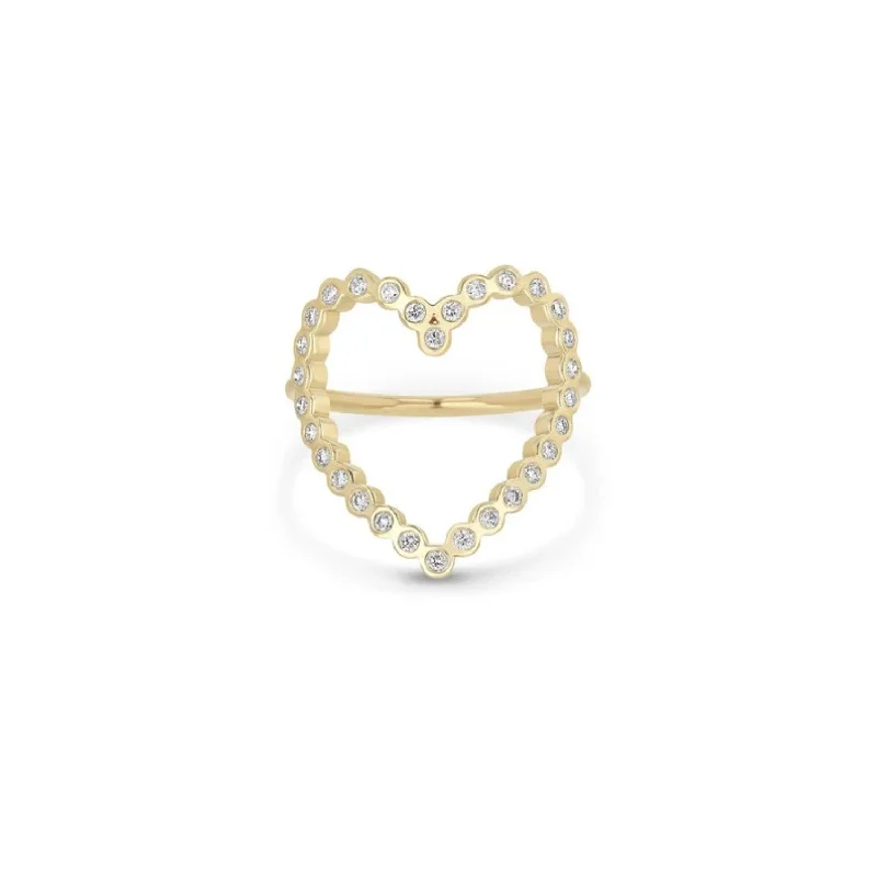 14k Diamond Bezel Heart Ring