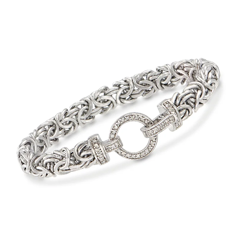 Ross-Simons Diamond and Sterling Silver Byzantine Bracelet