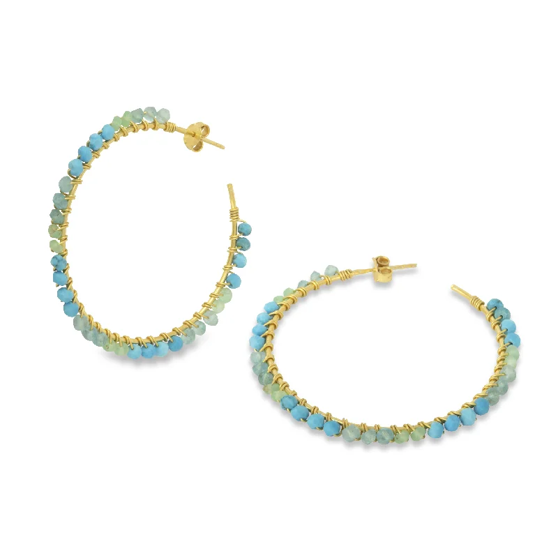 Parker Hoop Earrings Aqua & Turquoise