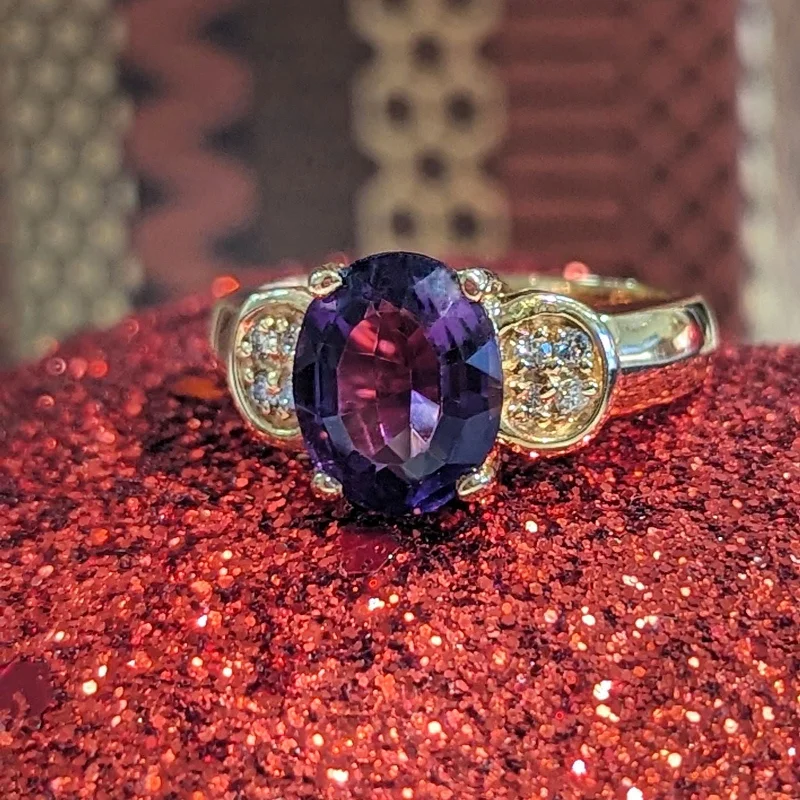 Amethyst and Diamond Ring