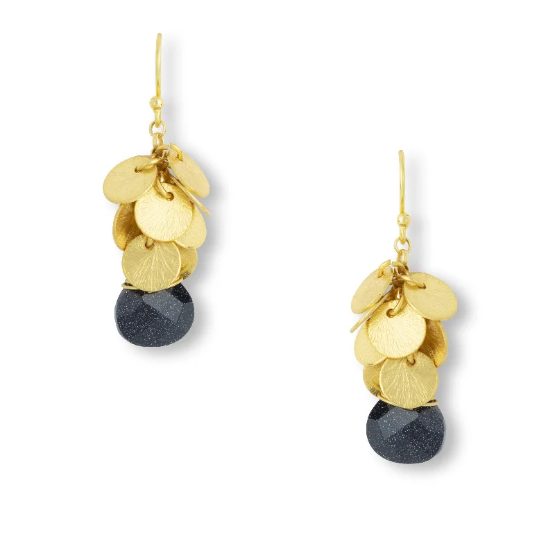 Winona Navy Sunstone Earrings