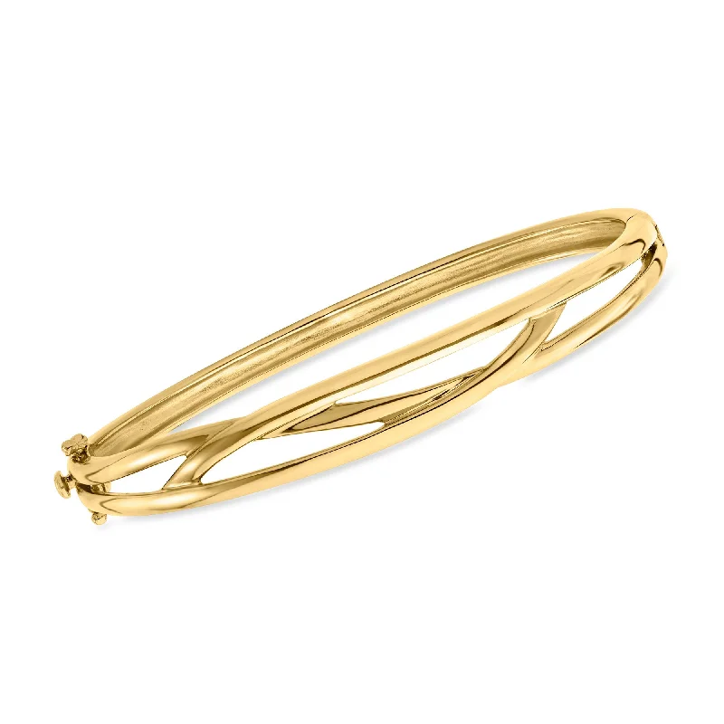 RS Pure by Ross-Simons 18kt Gold Vermeil Crisscross Bangle Bracelet