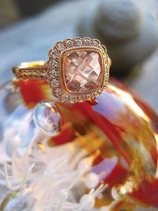 Stanton Color Morganite Cushion Ring