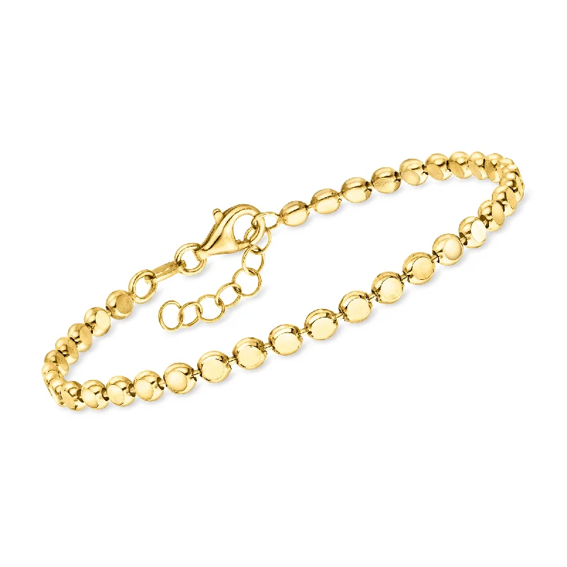 RS Pure by Ross-Simons Italian 18kt Gold Vermeil Flat-Bead Bracelet