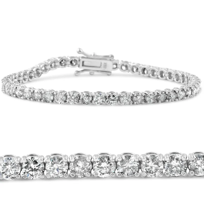 5 5/8ct 14k White Gold Round Diamond Tennis Bracelet