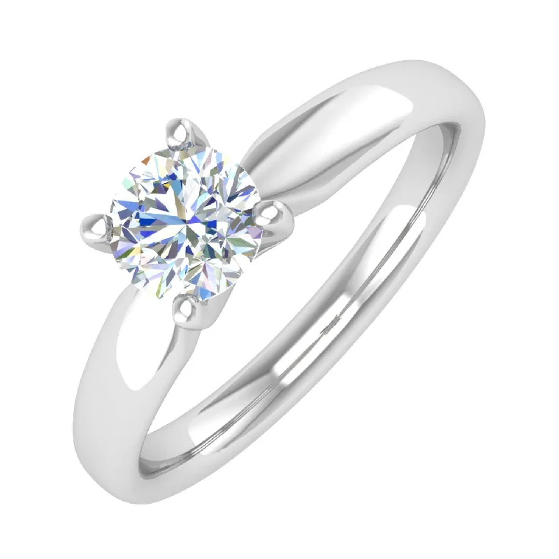 1/2 Carat 4-Prong Set Diamond Solitaire Engagement Ring in Gold