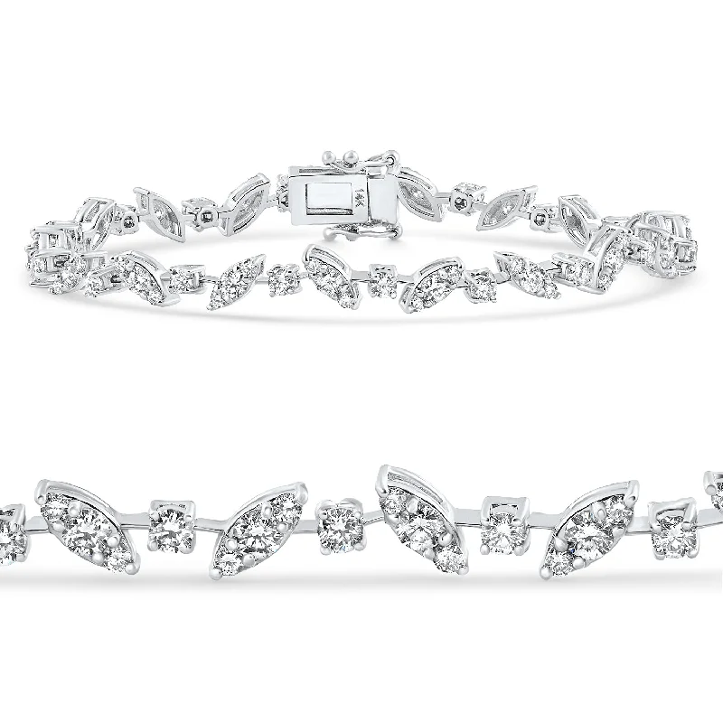 3.70Ct 14k White Gold Diamond Tennis Bracelet 7" Lab Grown