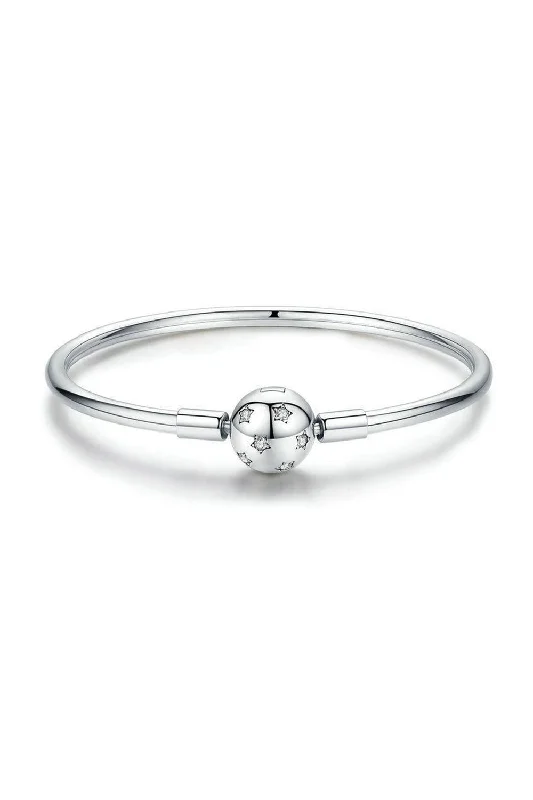 Star Bangle Bracelet In Sterling Silver