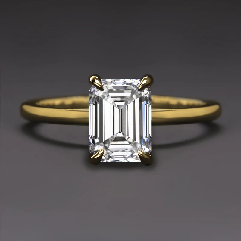 1.70c GIA CERTIFIED G VS1 DIAMOND ENGAGEMENT RING EMERALD CUT SOLITAIRE 18k GOLD