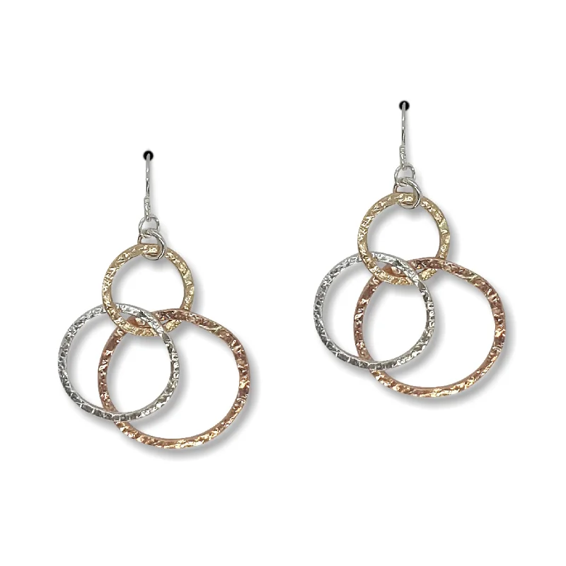 Tri Textured Hoop Earrings (RE1412)