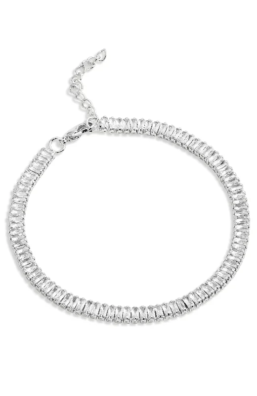 Rhodium Baguette Bracelet