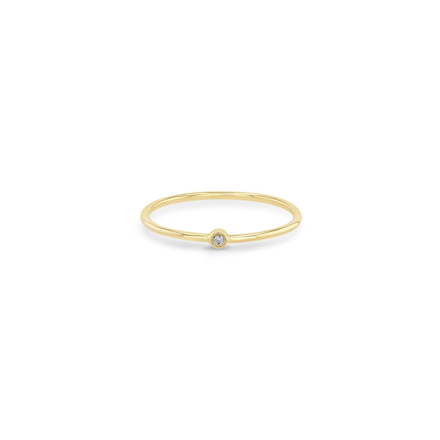 Zoe Chicco 14k Diamond Bezel Thin Band Ring