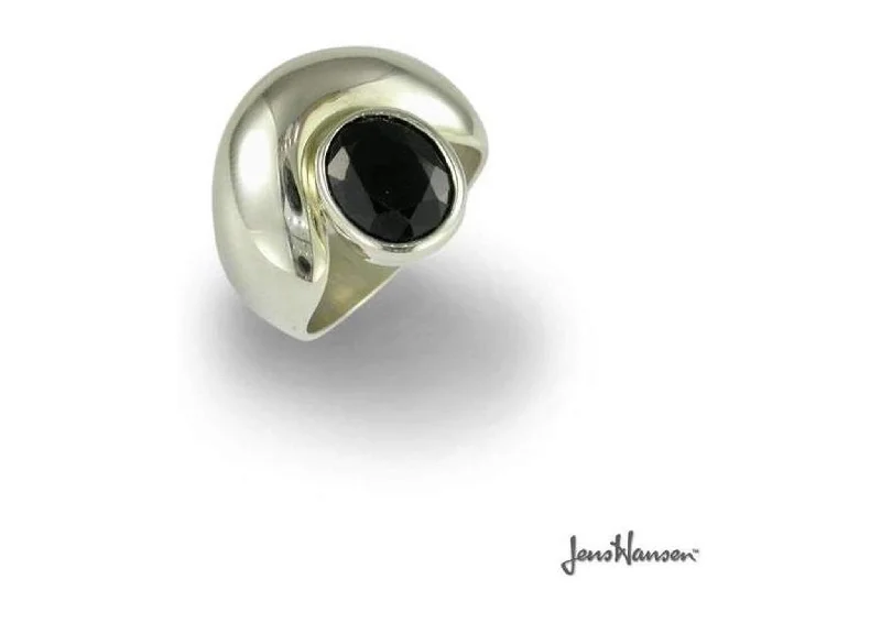 Sterling Silver & Black Sapphire Ring