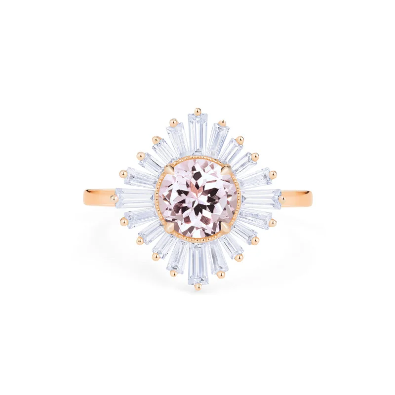 [Artemis] Vintage Deco Goddess Ring in Morganite