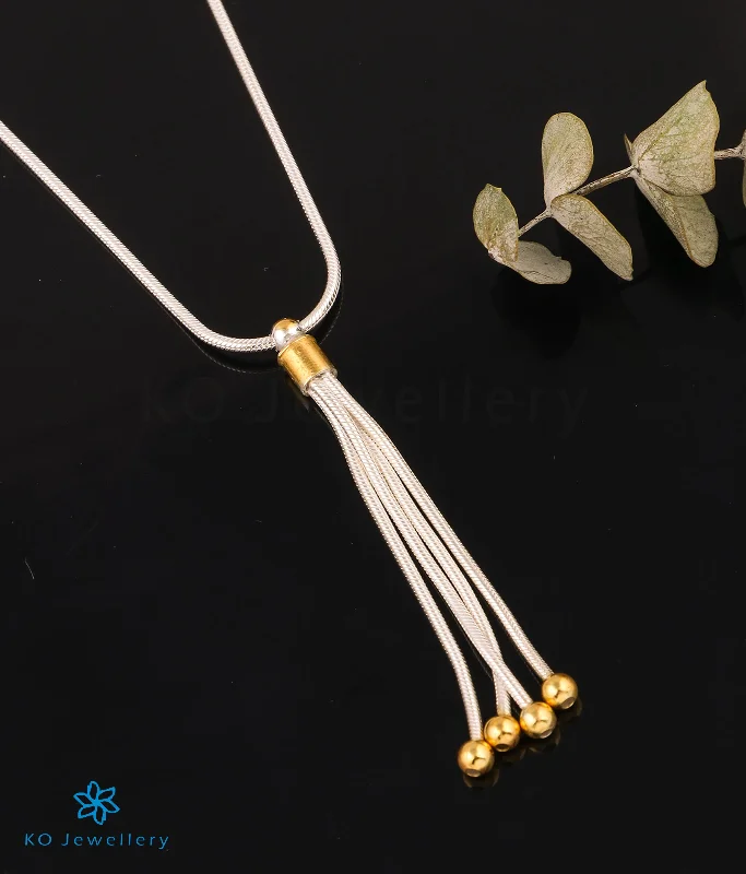 The Tassel Silver Necklace (2 tone)