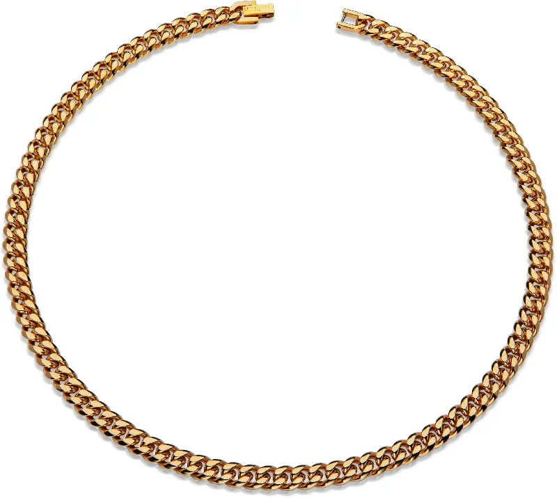 Unique & Co Matte/Polished Gold Steel Chain Necklace