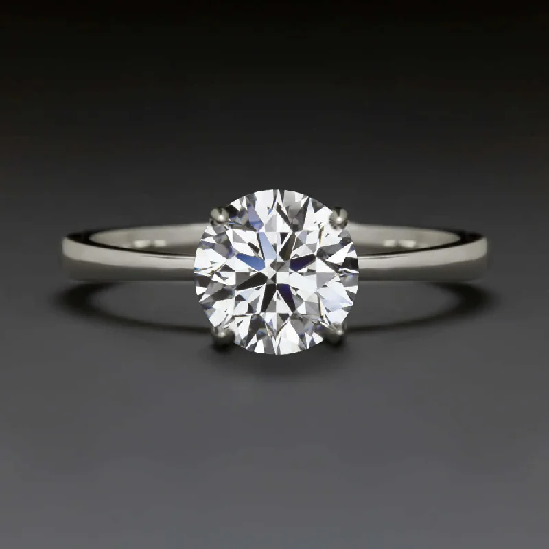 1ct GIA CERTIFIED DIAMOND ENGAGEMENT RING 14k WHITE GOLD SOLITAIRE ROUND NATURAL