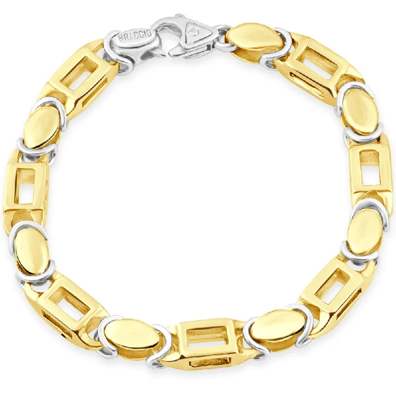 Men's Box Designed 14k Gold (55gram) or Platinum (89gram) 7mm Link Bracelet 8.5"