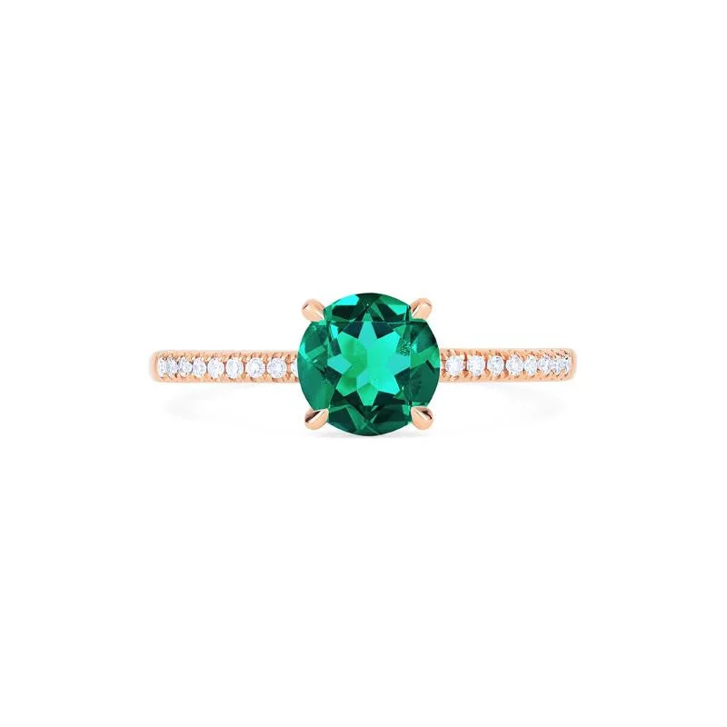 [Celia] Modern Classic Solitaire Ring in Lab Emerald