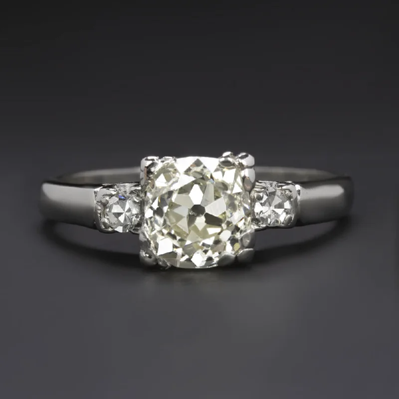 1 CARAT OLD EUROPEAN CUT DIAMOND VINTAGE ENGAGEMENT RING PLATINUM CLASSIC 1ct