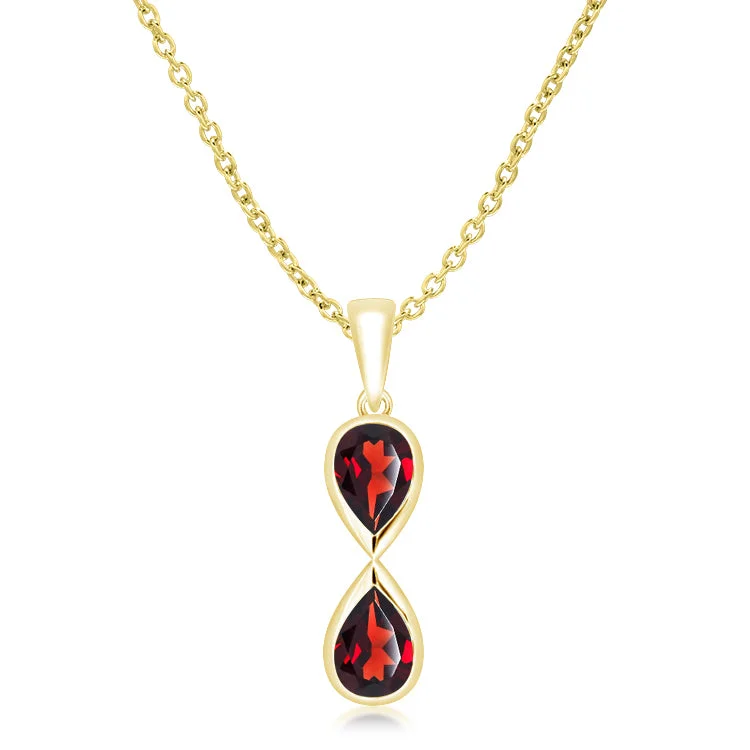 Unique & Co Gold Vermeil Garnet Pendant Necklace