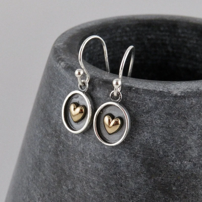 Shadow Box Heart Earrings