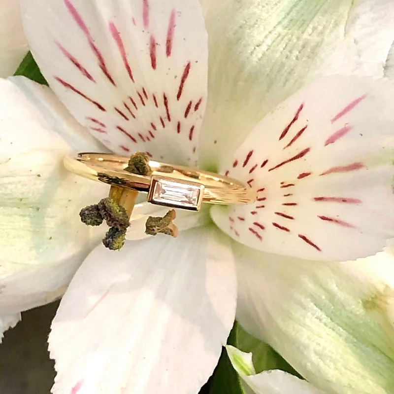 Stackable Emerald Cut Diamond Ring