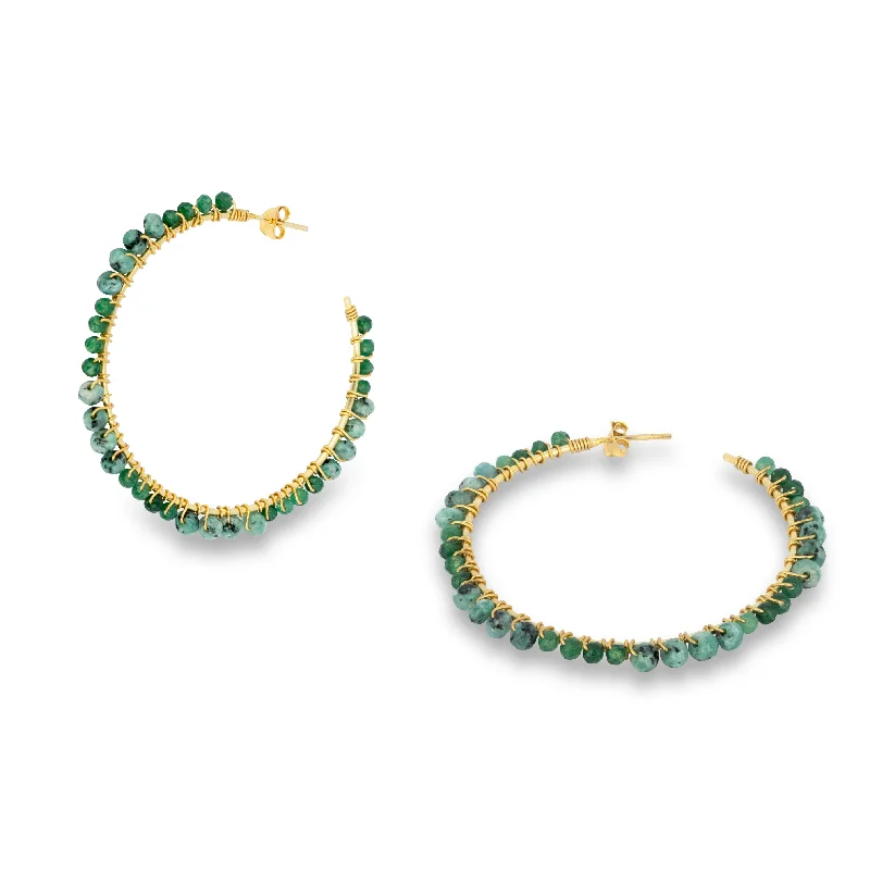 Parker Hoop Earrings Dark Green