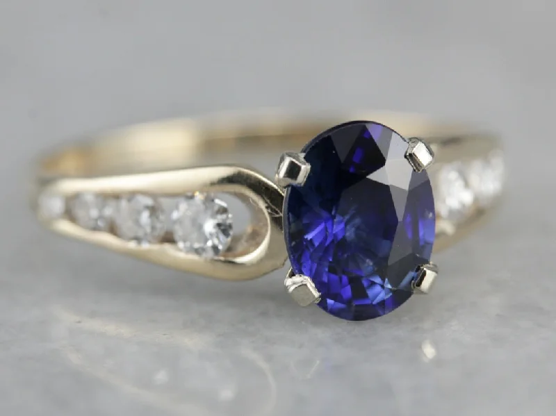 Modern Sapphire Engagement Ring