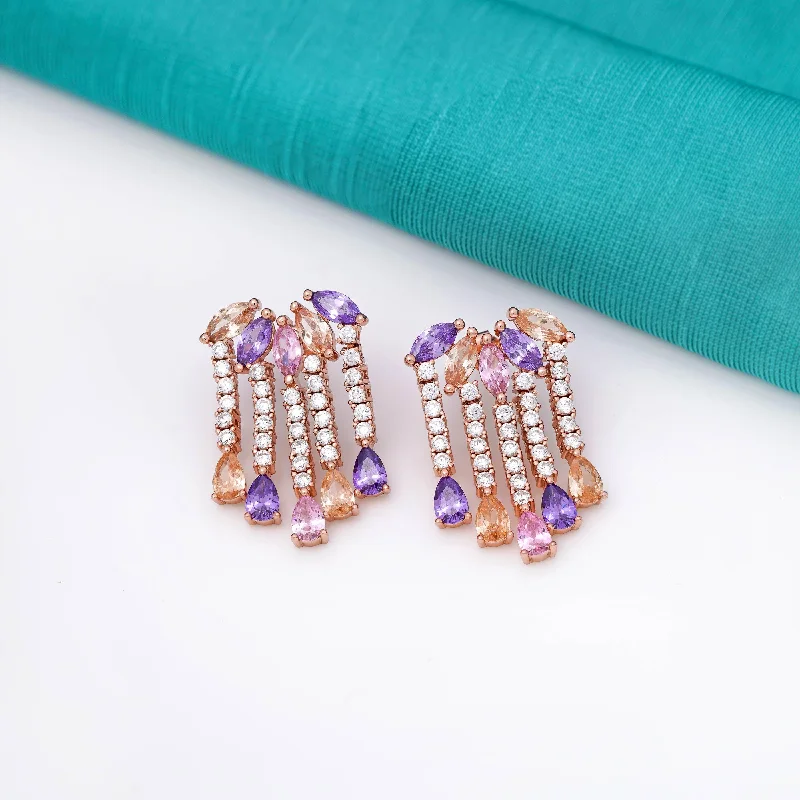 Amethyst Rhodolite Earrings