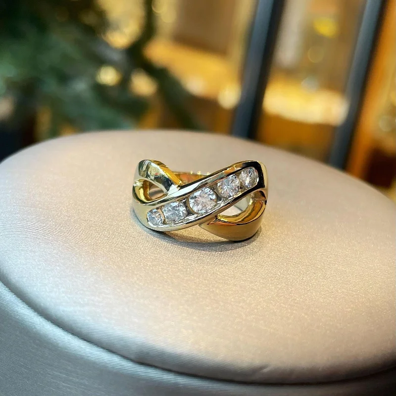 Diamond Crossover Ring