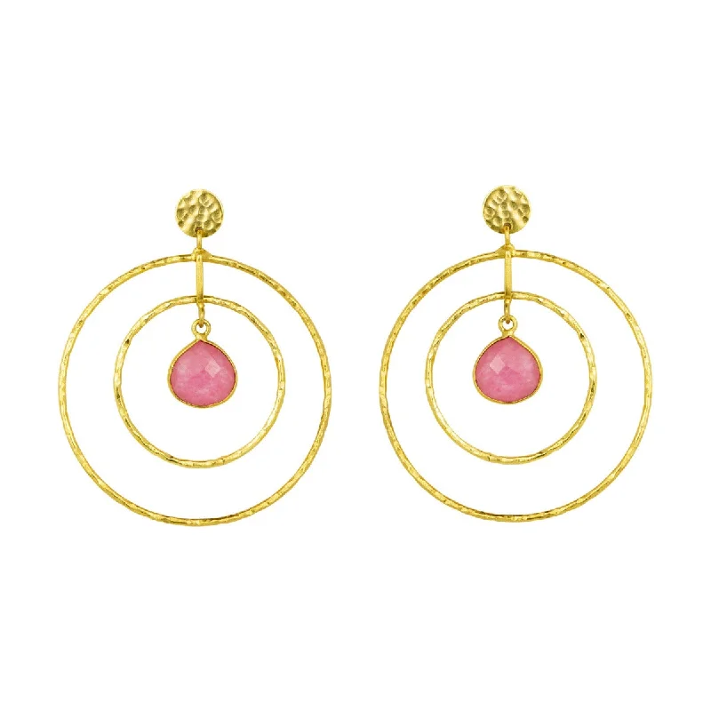 Fleur Pink Jade Earrings