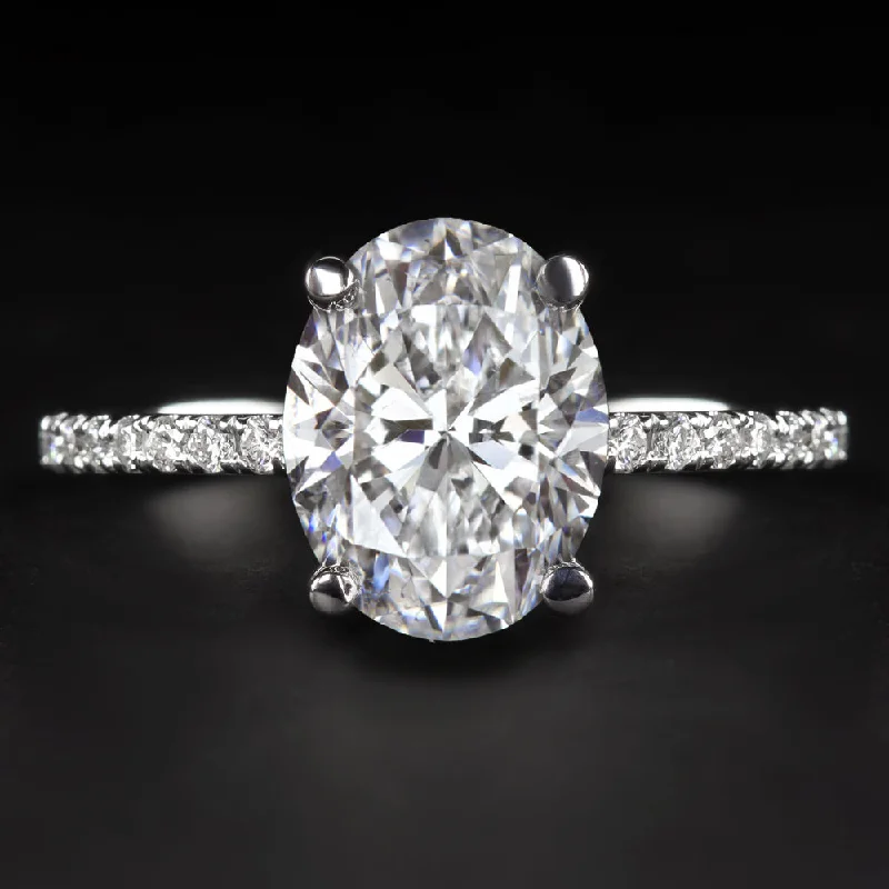 1.5 CARAT GIA CERTIFIED DIAMOND ENGAGEMENT RING E SI2 OVAL CUT NATURAL PLATINUM