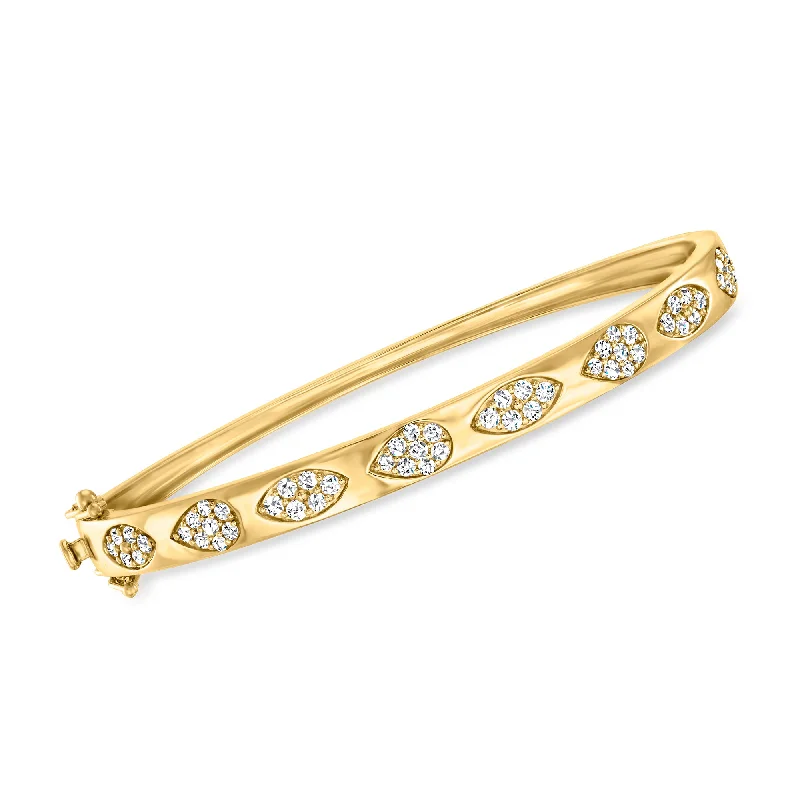 Ross-Simons Diamond Geometric Cluster Bangle Bracelet in 14kt Yellow Gold