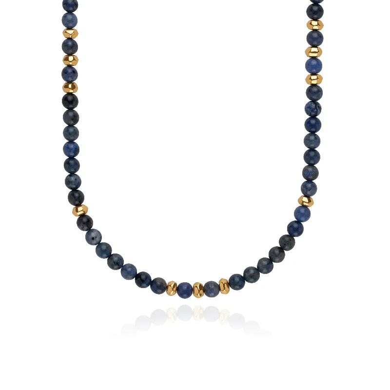 Anna Beck Long Medium Dumortierite Beaded Necklace