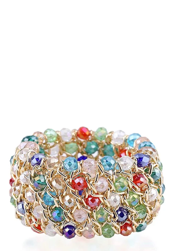 18k Gold Multi Color Statement Bracelet