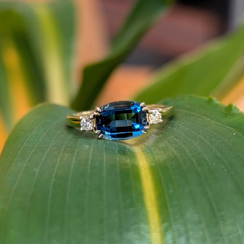 Blue Topaz Barrel Ring