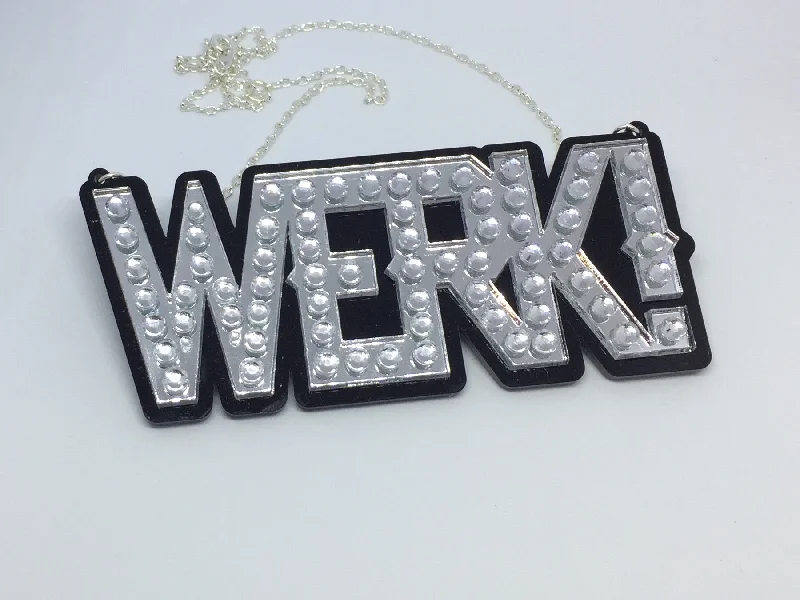 WERK rhinestone necklace